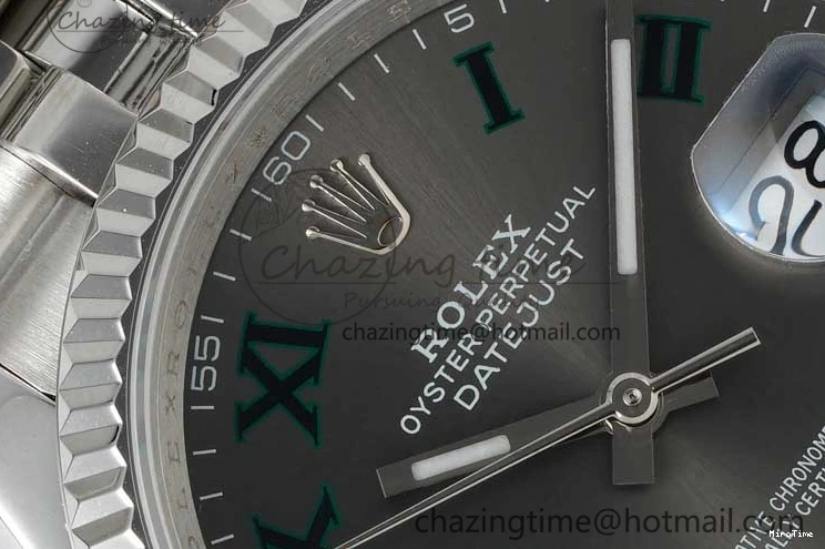 MiroTime 0425 DateJust 36mm SS DIWF 1:1 Best Edition 904L Steel Gray Dial Green Markers on Jubilee Bracelet SA Upgraded 2312